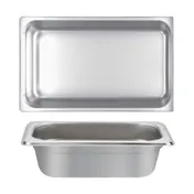 Thunder Group STPA4004 Steam Table Pan, Full Size, 4" Deep, Anti-Jam, 18/8 Stainless Steel 1 image