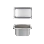 Thunder Group STPA4144 Steam Table Pan, 1/4 Size, 4" Deep, Anti-Jam, 18/8 Stainless Steel 1 image