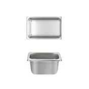 Thunder Group STPA4194 Steam Table Pan, 1/9 Size, 4" Deep, Anti-Jam, 18/8 Stainless Steel 1 image