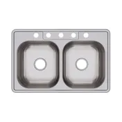 Elkay D233215 Double Bowl Drop-In Stainless Steel Kitchen Sink, 33" X 21.25" / 22 Gauge   3 image