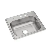 Elkay DSE12522MR2 Single Bowl Drop-In Stainless Steel Kitchen Sink, 25" X 22" / 20 Gauge - Center Drain 1 image