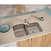 Elkay DXUH312010RDFBG Double Bowl Undermount Kitchen Sink Kit, 31.75" X 20.5" / Stainless Steel - 18 Gauge 3 image