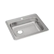 Elkay GE12521L1 Single Bowl Drop-In Stainless Steel Kitchen Sink, 25" X 21.25" / Left Drain 1 image