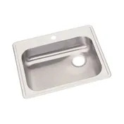 Elkay GE12521R1 Single Bowl Drop-In Stainless Steel Kitchen Sink, 25" X 21.25" / Right Drain - 1 Hole 1 image