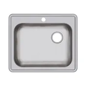 Elkay GE12521R1 Single Bowl Drop-In Stainless Steel Kitchen Sink, 25" X 21.25" / Right Drain - 1 Hole 4 image