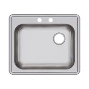 Elkay GE12521R2 Single Bowl Drop-In Stainless Steel Kitchen Sink, 25" X 21.25" / Right Drain - 2 Holes 3 image