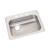 Elkay GE12522L3 Single Bowl Drop-In Stainless Steel Kitchen Sink, 25" X 22" / Left Drain - 3 Holes 1 image