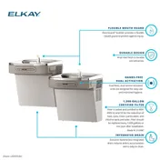 Elkay LZOOSTL8LC Versatile ADA Water Cooler, Filtered - Refrigerated / Stainless - 8 GPH / Hands-Free  5 image