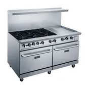 Dukers Appliance Co DCR60-6B24GM 60" Gas Restaurant Range, 6 Open Burners, 24" Griddle, (2) Standard Ovens, 324.000 BTU  2 image