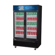 Dukers Appliance Co DSM-33R 47" Two Glass Door Merchandiser Refrigerator in Black, 33.5 cu. ft. 3 image