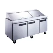 Dukers Appliance Co DSP72-30M-S3 72" Mega Top Sandwich/Salad Prep Table w/ 3 Doors, 30 Pans 1 image