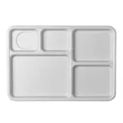 Cambro 10145CW133 5-Compartment Tray, 10" x 14-1/2" x 15/16", Beige PC, NSF & Dishwasher Safe 1 image