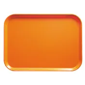 Cambro 1318222 Rectangular Tray 12-5/8" x 17-3/4" x 11/16" Fiberglass Orange NSF Dishwasher Safe 1 image