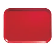 Cambro 1318510 Camtray Rectangular Tray, 12-5/8" x 17-3/4" x 11/16" Fiberglass, Red Dishwasher Safe 1 image