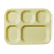 Cambro 14105CP161 5-Comp Tray, 10-11/16" x 13-7/8" x 1-1/8", Tan Co-Poly, Dishwasher Safe 1 image
