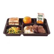 Cambro 1411CP167 5-Compartment Tray-On-Tray, 14.38" x 10.56" x 1.25" Brown Co-Poly, Dishwasher Safe 2 image