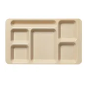 Cambro 1596CW133 6-Compartment Tray, 9" x 15", Beige Polycarbonate, NSF EcoSafe, Dishwasher Safe 1 image