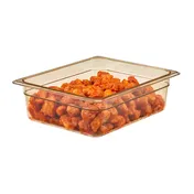 Cambro 24HP150 H-Pan Food Pan - -1/2 Size, 4″ Deep Amber Plastic, Non-Stick, -40°F to 375°F, NSF 2 image