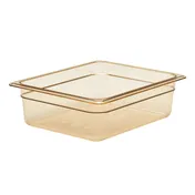 Cambro 24HP150 H-Pan Food Pan - -1/2 Size, 4″ Deep Amber Plastic, Non-Stick, -40°F to 375°F, NSF 1 image