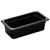 Cambro 34HP110 H-Pan Food Pan - 1/3 Size, 4" Deep, Black Plastic, -40°F to 375°F, NSF 1 image