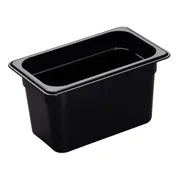 Cambro 46HP110 Pan, 1/4-Size, 6" Deep, Black Non-Stick Plastic, -40°F to 375°F, NSF 1 image