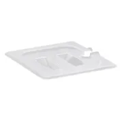 Cambro 60PPCHN190 1/6 Clear Polypropylene Pan Cover with Handle, Spoon-Notched Slot, NSF 1 image