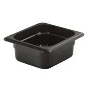 Cambro 62HP110 H-Pan 1/6 Size, 2-1/2" Deep, Black Plastic, -40°F to 375°F, NSF 1 image