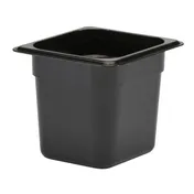 Cambro 66CW110 Food Pan - 2.4 Qt (1/6 Size), 6" Deep Polycarbonate Black, NSF 1 image