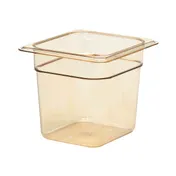 Cambro 66HP150 H-Pan 1/6 Size 6" Amber Plastic Pan, Hi-Temp -40°F to 375°F, NSF 1 image