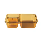 Cambro 853FH150 3-Compartment Amber Tray, 8-11/16" L x 6-5/16" W x 1-7/8" D, NSF Plastic 1 image