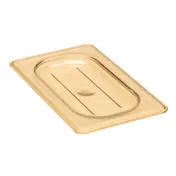 Cambro 90HPC150 H-Pan Cover - 1/9 Flat Amber Plastic Lid, -40°F to 300°F, NSF, Non-Stick 1 image