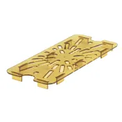 Cambro 90HPD150 H-Pan Drain Shelf, 1/9-Size Amber Plastic Pan, -40°F to 300°F, NSF 1 image