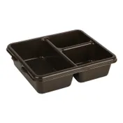 Cambro 9113CP167 3-Compartment Rectangular Tray, 9" x 11" x 2.6", Brown Co-Polymer, Dishwasher Safe 1 image