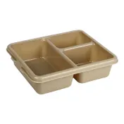 Cambro 9113CW133 - 3-Compartment Tray, 9" x 11" x 2-11/16", Beige Polycarbonate, Dishwasher Safe 1 image