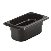 Cambro 92HP110 H-Pan Hot Food Pan, 1/9 Size, 2-1/2" Deep, Black Plastic, -40°F To 375°F, NSF 1 image