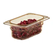 Cambro 92HP150 H-Pan - 1/9 Size, 2-1/2″ Deep Amber Plastic, Non-Stick, -40°F to 375°F, NSF 2 image