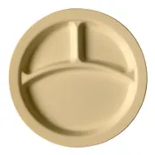 Cambro 93CW133 9" Beige PC 3-Compartment Plate, Scratch-Resistant Finish, NSF-Certified, Made in USA 1 image