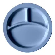 Cambro 93CW401 9" Slate Blue PC 3-Comp Plate, 9-Inch, Glossy, Scratch-Resistant, NSF, Made in USA 1 image