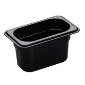 Cambro 94HP110 H-Pan 1/9 Size, 4" Deep, Black Non-Stick Plastic Pan, -40°F to 375°F, NSF 1 image
