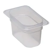 Cambro 94PP190 Food Pan - 1/9 Size, 4" Deep Translucent Polypropylene, NSF 1 image
