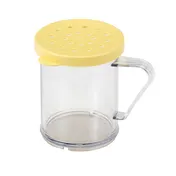 Cambro 96SKRC135 Shaker/Dredge, 10-11 oz Clear Poly Jar with Handle, Perforated Top - Made in USA 1 image