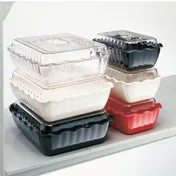 Cambro DC5404 - 2.2 Qt Rect Deli Crock, 10-5/16" x 6-13/16" Red SAN, NSF, Impact/Chip Resistant 2 image