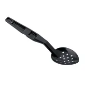 Cambro SPOP11CW110 - 11" Black Poly Spoon, Perforated, Notched, Dishwasher Safe, NSF 1 image