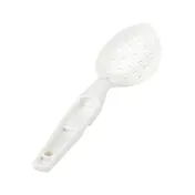 Cambro SPOP11CW148 - 11" White Plastic Serving Spoon, Perforated, Notched, Hole, NSF 1 image