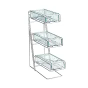 Cal-Mil 1235-39-43 Condiment/Flatware Display, 5.25"W X 14"D X 18"H, 3-Tier, Removable Acrylic Bins 1 image