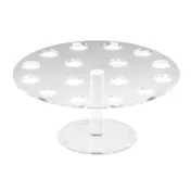 Cal-Mil 1265 Ice Cream Cone Pedestal Clear Acrylic 12" Dia x 7" H Holds 16 Cones 1-1/4" Hole 1 image