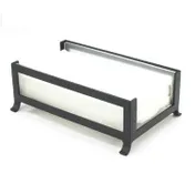 Cal-Mil 1588-33 Napkin Holder, 9.5x6.25x3.5 in, Holds 4x8 in Napkins, Black Frame, Glass, BPA-Free 1 image