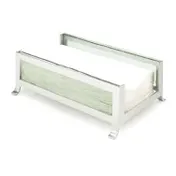 Cal-Mil 1595-33 SoHo Napkin Holder, 9.5"W x 6.25"D x 3.5"H, 4" x 8" Napkins, Frosted Panels BPA-Free 1 image
