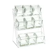 Cal-Mil 1812-39 Jar Display, 13"W X 9.5"D X 17.5"H, 3-Tier (9) Glass Jars 1 image
