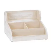 Cal-Mil 2019-113 Condiment Station, 15" X 14.5"D X 9.25"H (3) Section, Rustic Pine (Cup/Lid Organizer Sold Separately) 1 image